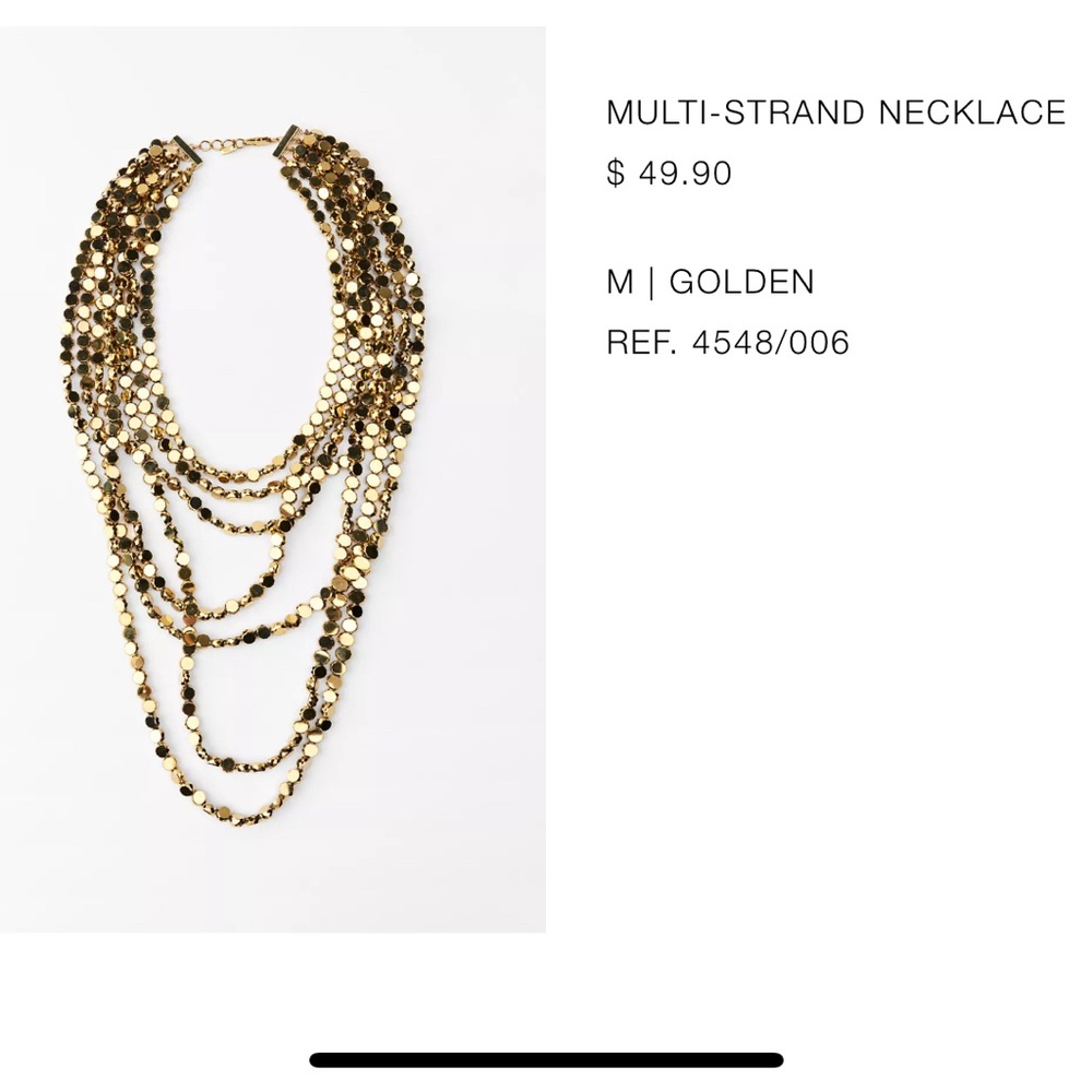 Zara Layered Golden Disc Statement Necklace